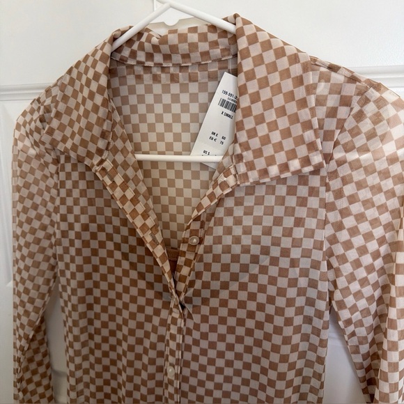 Checkered button up mini dress - Picture 6 of 6